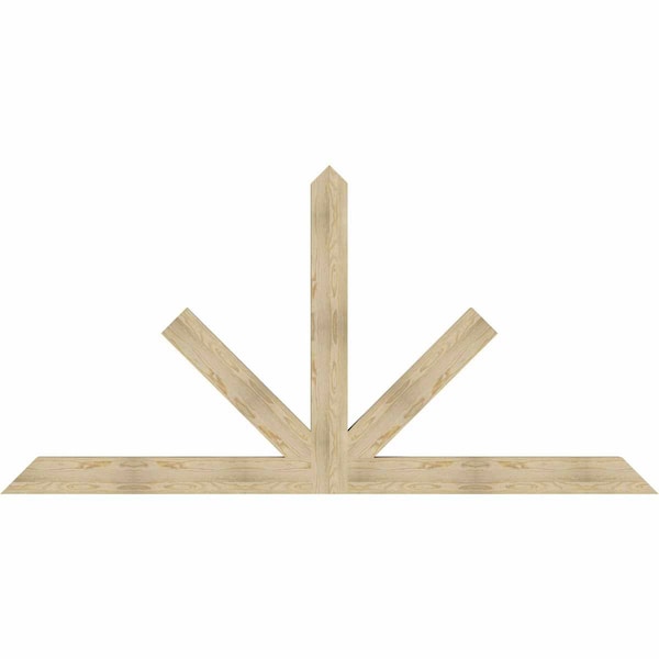 Ekena Millwork Saratoga Rough Sawn Timber Gable Bracket, Douglas Fir, 108"W x 54"H x 4"D x 6"F, 12/12 Pitch GBW108X54X0406SAR00RDF - main